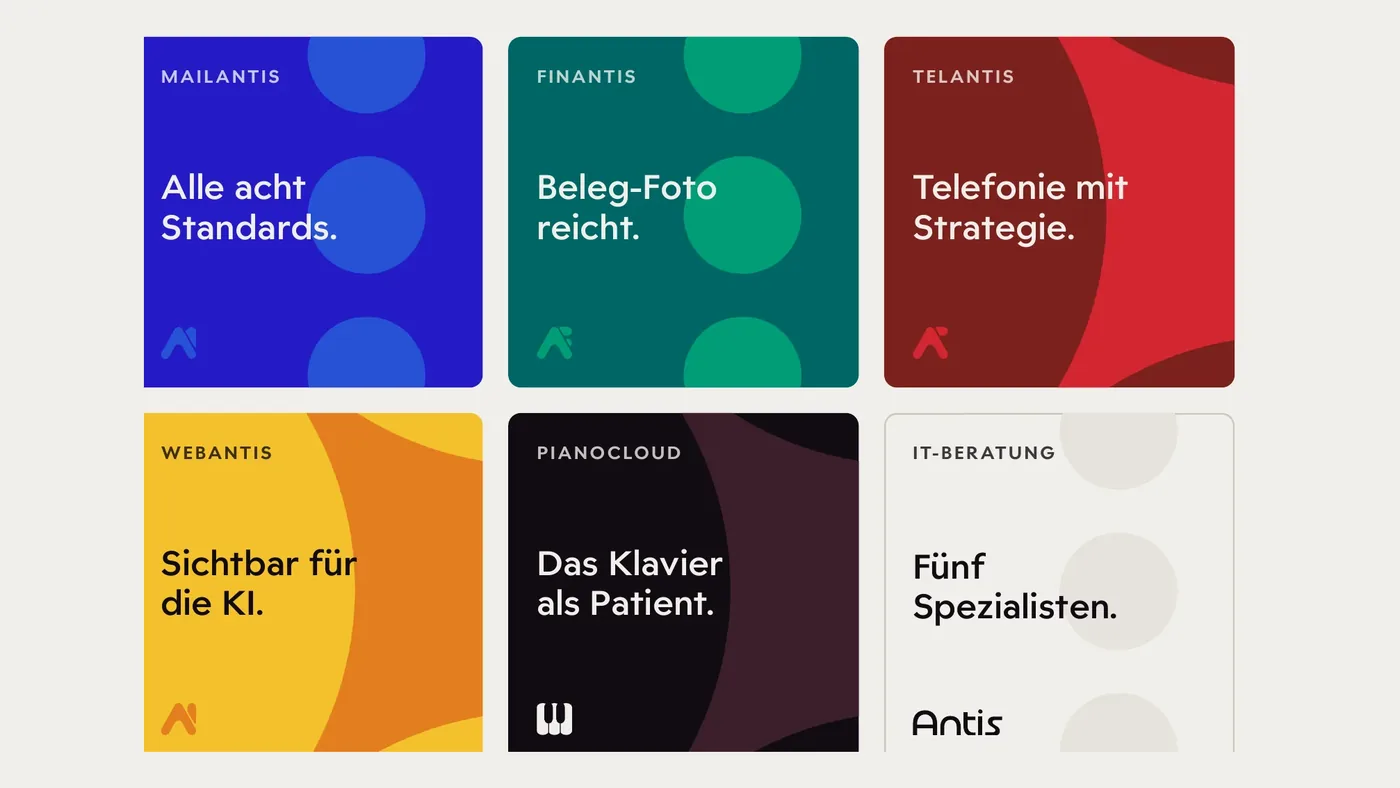 Stilelemente Spark und Raster in den Produktfarben